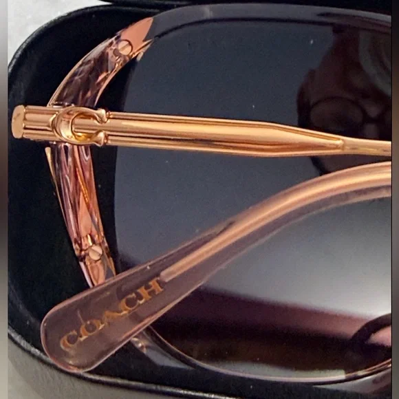 Coach HC8396U Pink Transparent Sunglasses Gold Gradient Glam - Picture 5 of 7